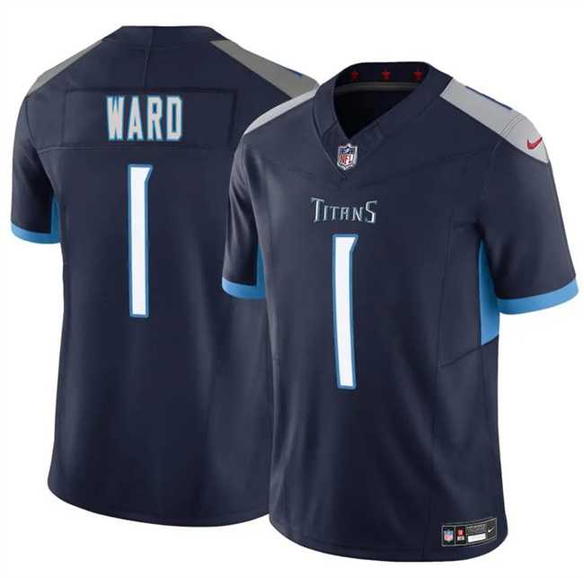 Men & Women & Youth Tennessee Titans #1 Cameron Ward Navy 2025 Draft F.U.S.E. Vapor Limited Stitched Jersey